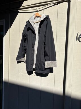 Free Country Black Teddy-Lined Jacket with Light Gray Trim Reversible